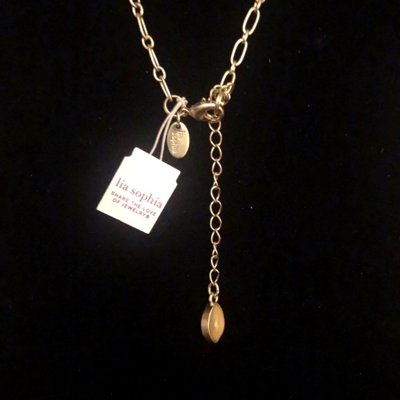 NWT Lia Sophia Lotus River Floral Long Necklace, Gold tone.  Unique & Gorgeous - Picture 6 of 7